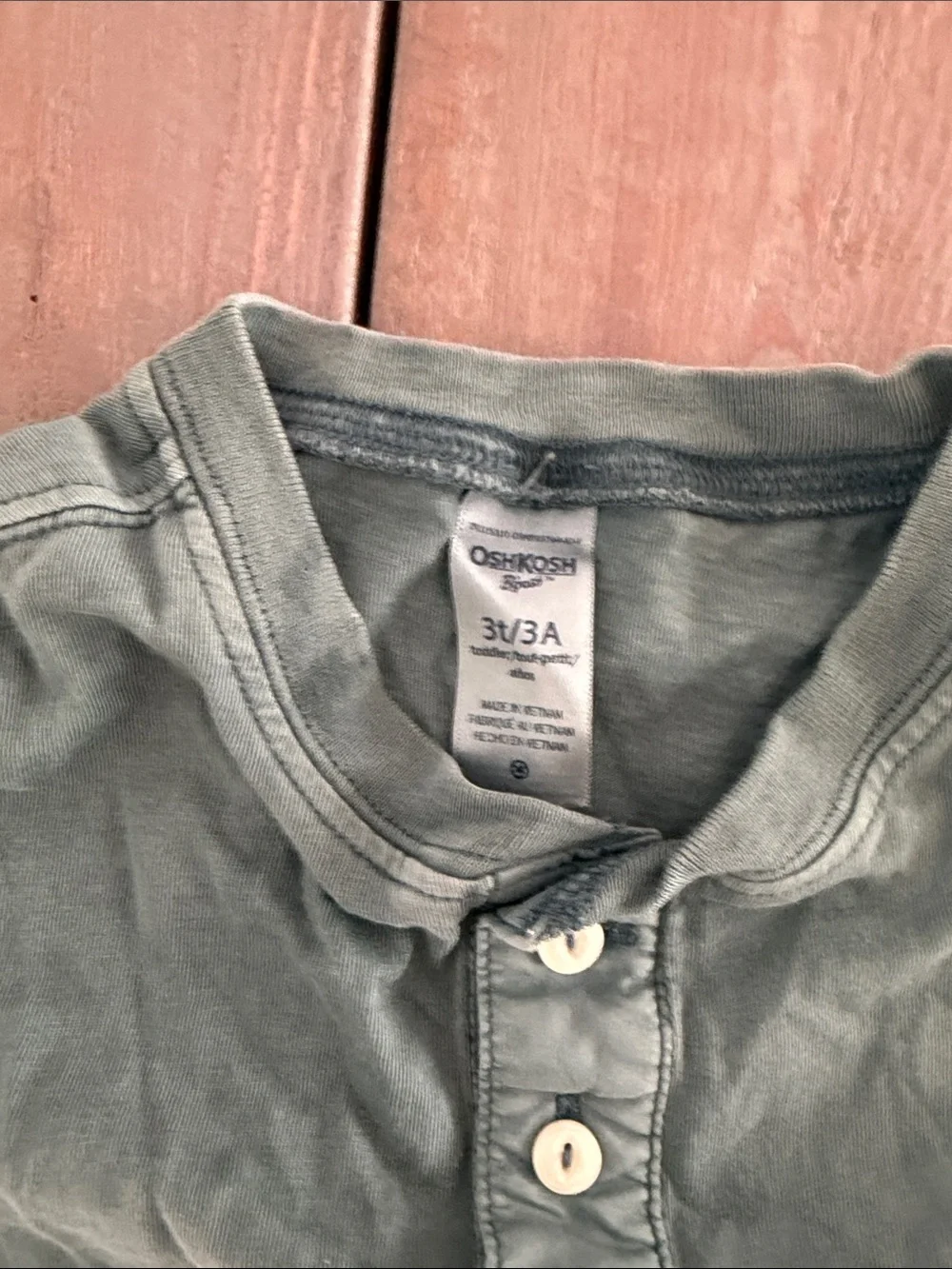 OshKosh B'gosh Sage Green Short-Sleeve Henley for Kids